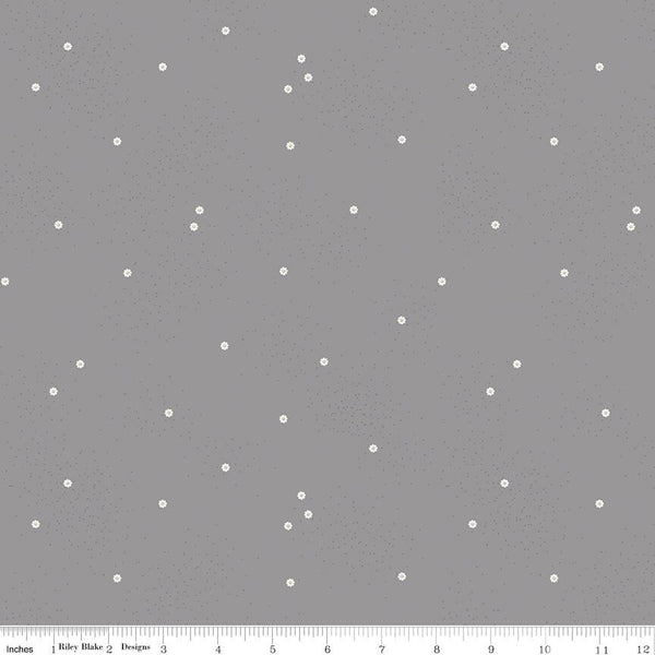 1/2 Yard Dainty Daisy Gray Basics Quilting Cotton for Riley Blake Designs