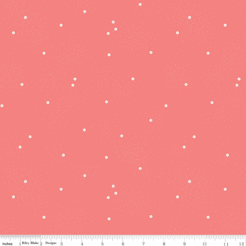 1/2 Yard Dainty Daisy Lipstick Basics Quilting Cotton for Riley Blake Designs