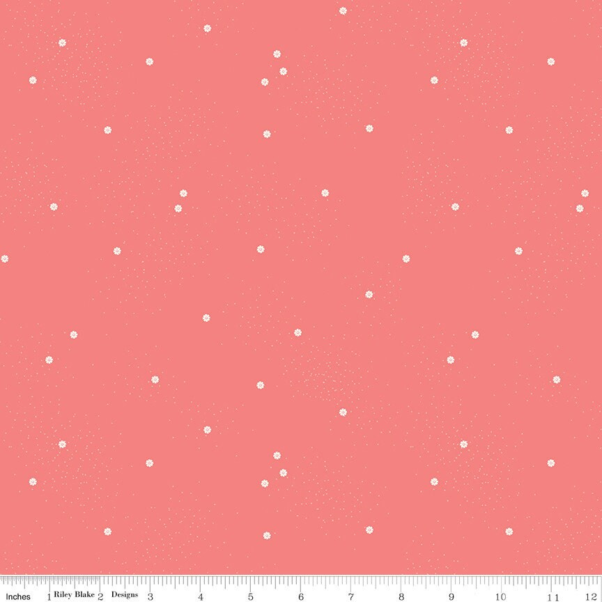 1/2 Yard Dainty Daisy Lipstick Basics Quilting Cotton for Riley Blake Designs