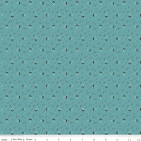 1/2 Yard or Fat Quarter Raindrop Blue Berries Designer Quilting Cotton. Autumn Collection by Lori Holt for Riley Blake Designs