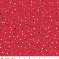 1/2 Yard or Fat Quarter - Riley Red Blossom Designer Quilting Cotton, Autumn Collection by Lori Holt for Riley Blake Designs