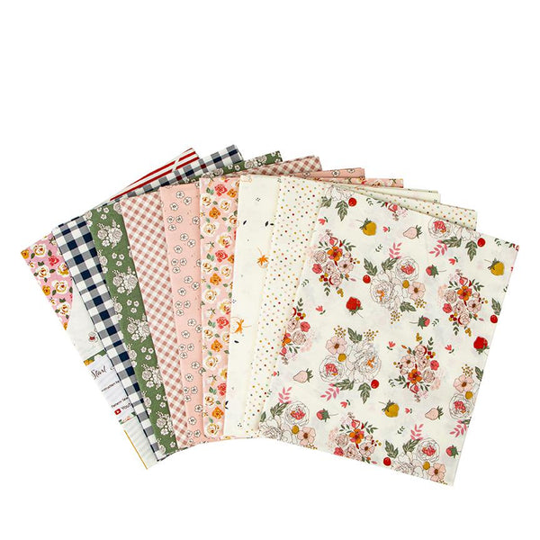 1/2 Yard Bloomberry, Cream Main Designer Quilting Cotton by Minki Kim