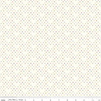 1/2 Yard Bloomberry, Cream Dots, Designer Quilting Cotton by Minki Kim