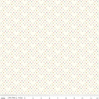 1/2 Yard Bloomberry, Cream Dots, Designer Quilting Cotton by Minki Kim