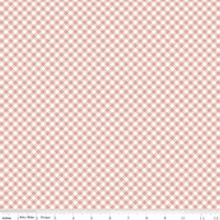 1/2 Yard Bloomberry, Dusty Rose Pink, Gingham Designer Quilting Cotton by Minki Kim