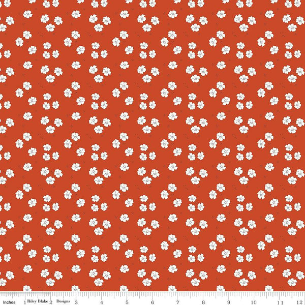 1/2 Yard Bloomberry, Autumn Red, Flower Bed Designer Quilting Cotton by Minki Kim