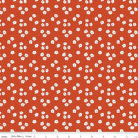 1/2 Yard Bloomberry, Autumn Red, Flower Bed Designer Quilting Cotton by Minki Kim