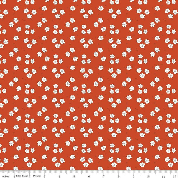 1/2 Yard Bloomberry, Autumn Red, Flower Bed Designer Quilting Cotton by Minki Kim