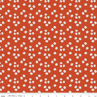 1/2 Yard Bloomberry, Autumn Red, Flower Bed Designer Quilting Cotton by Minki Kim