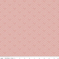 1/2 Yard Bloomberry Dots, Dusty Rose Pink, Designer Quilting Cotton by Minki Kim