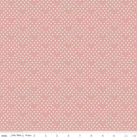1/2 Yard Bloomberry Dots, Dusty Rose Pink, Designer Quilting Cotton by Minki Kim
