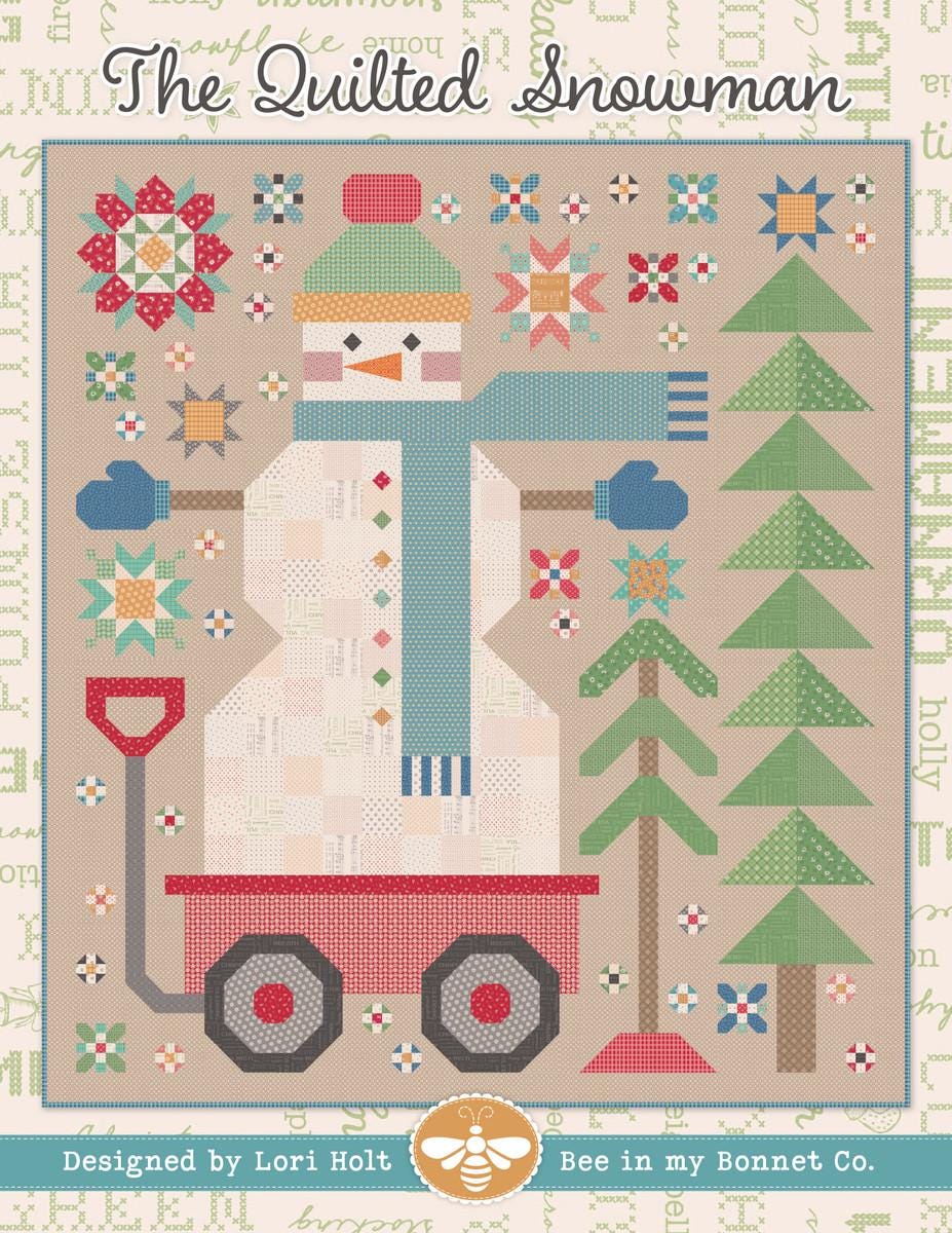 The Quilted Snowman Quilt Kit 87 1/2" - 97 1/2", Lori Holt of Bee in My Bonnet