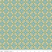 Fat Quarter Lettuce Green Plaid Designer Quilting Cotton, Autumn Collection by Lori Holt for Riley Blake Designs