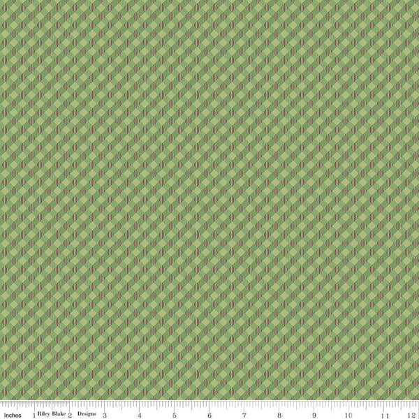 1/2 Yard, Green Basil Gingham, Designer Quilting Cotton, Autumn Collection by Lori Holt for Riley Blake Designs