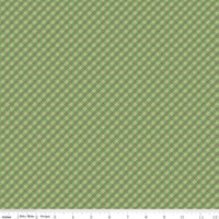1/2 Yard or Fat Quarter, Green Basil Gingham, Designer Quilting Cotton, Autumn Collection by Lori Holt for Riley Blake Designs