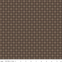 Fat Quarter Raisin Brown Kerchief Designer Quilting Cotton, Autumn Collection by Lori Holt for Riley Blake Designs