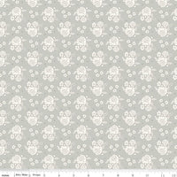 1/2 Yard Bloomberry Petite Flowers, Gray, Designer Quilting Cotton by Minki Kim