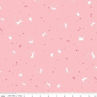 1/2 Yard Bloomberry Berry Sprouts, Pink, Designer Quilting Cotton by Minki Kim