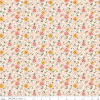 1/2 Yard Bloomberry Tiny Roses, Blush Pink, Designer Quilting Cotton by Minki Kim