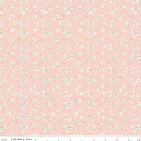 1/2 Yard Bloomberry, Blush Pink, Flower Bed Designer Quilting Cotton by Minki Kim for Riley Blake Designs