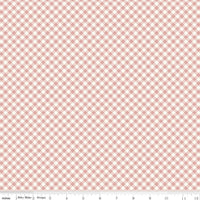 1/2 Yard Bloomberry, Dusty Rose Pink, Gingham Designer Quilting Cotton by Minki Kim
