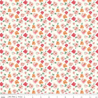 1/2 Yard Bloomberry Tiny Roses, Cream, Designer Quilting Cotton by Minki Kim