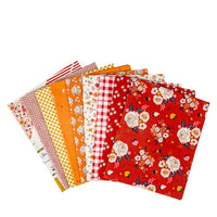 1/2 Yard Bloomberry Petite Flowers, Tangerine Orange, Designer Quilting Cotton by Minki Kim