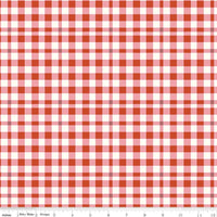 1/2 Yard Bloomberry Plaid, Autumn Red, Designer Quilting Cotton by the Yard by Minki Kim