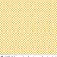 1/2 Yard Bloomberry Gingham, Yellow, Designer Quilting Cotton by Minki Kim