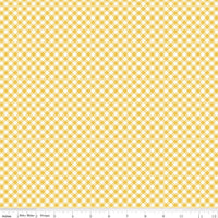 1/2 Yard Bloomberry Gingham, Yellow, Designer Quilting Cotton by Minki Kim