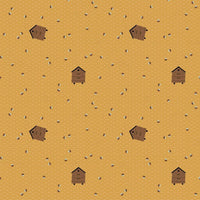1/2 Yard Country Life Worker Bee, Honey Yellow, Designer Quilting Cotton by Jennifer Long