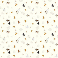 1/2 Yard Country Life Grazing the Hay, Cream, Designer Quilting Cotton by Jennifer Long