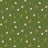 1/2 Yard Country Life Chicken Scratch, Pasture Green, Designer Quilting Cotton by Jennifer Long