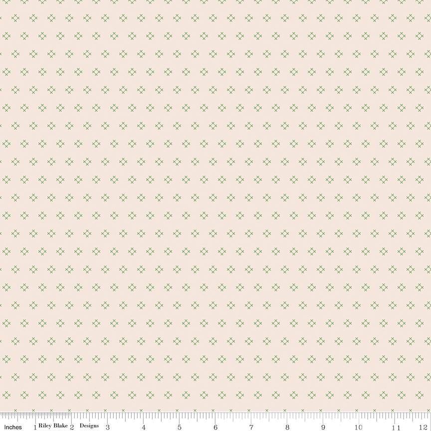 1/2 Yard or Fat Quarter Autumn Latte Stitch Designer Quilting Cotton, Autumn Collection by Lori Holt for Riley Blake Designs