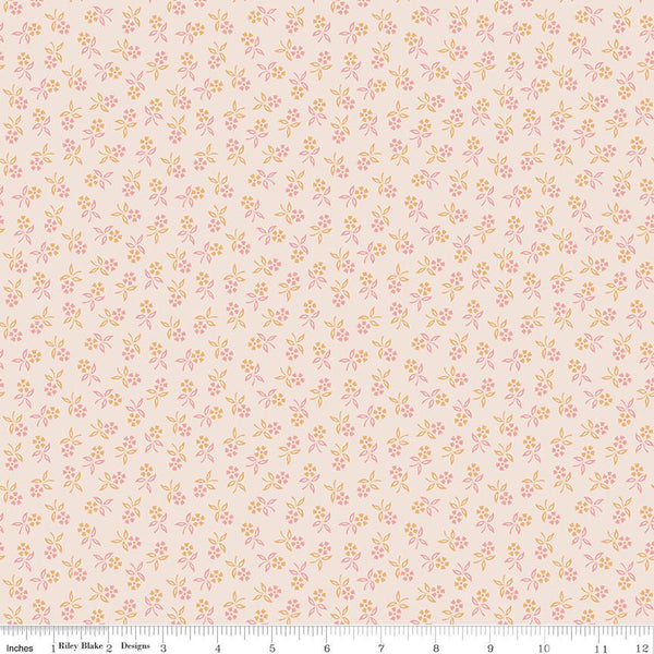 1/2 Yard or Fat Quarter, Off-White Latte Perennial, Designer Quilting Cotton, Autumn Collection by Lori Holt for Riley Blake Designs