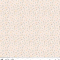 1/2 Yard Autumn Latte Squares Designer Quilting Cotton, Autumn Collection by Lori Holt for Riley Blake Designs