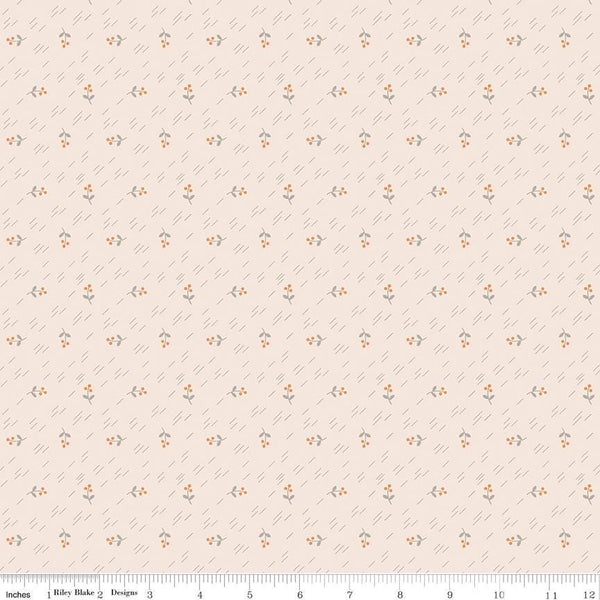 1/2 Yard Latte Berries Designer Quilting Cotton, Autumn Collection by Lori Holt for Riley Blake Designs