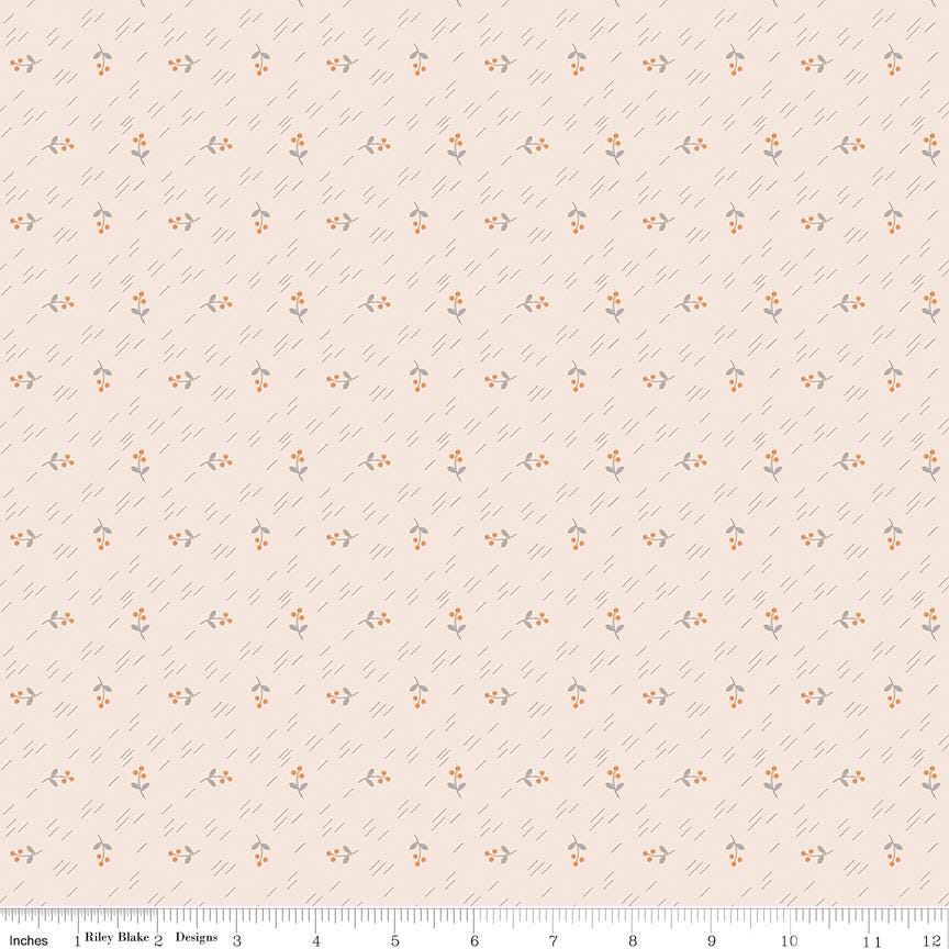 1/2 Yard Latte Berries Designer Quilting Cotton, Autumn Collection by Lori Holt for Riley Blake Designs