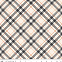 1/2 Yard Flat Fold - Off White Hey Bootiful Plaid Designer Quilting Cotton