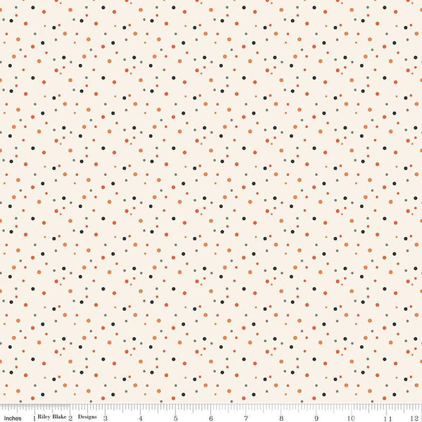 1/2 Yard Flat Fold - Off White Hey Bootiful Dots Designer Quilting Cotton
