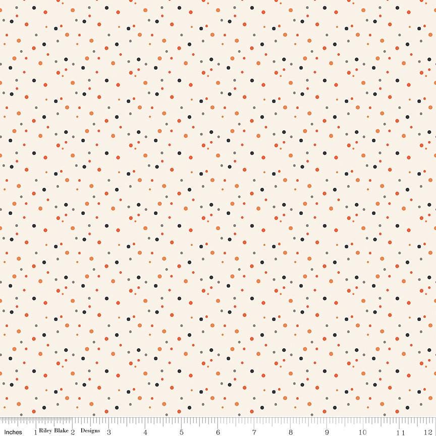 1/2 Yard Flat Fold - Off White Hey Bootiful Dots Designer Quilting Cotton