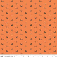 1/2 Yard Flat Fold - Orange Hey Bootiful Jack-o'-Lantern Designer Quilting Cotton