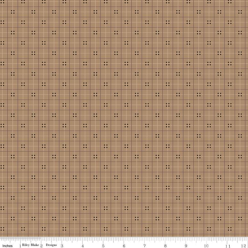 Fat Quarter, Brown Homespun, Designer Quilting Cotton, Autumn Collection by Lori Holt for Riley Blake Designs