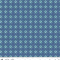 1/2 Yard or Fat Quarter Denim Blue Dots Designer Quilting Cotton, Autumn Collection by Lori Holt for Riley Blake Designs