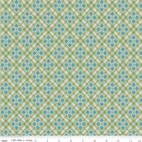Fat Quarter Lettuce Green Plaid Designer Quilting Cotton, Autumn Collection by Lori Holt for Riley Blake Designs
