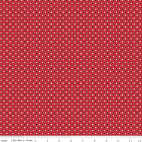 1/2 Yard, Red Schoolhouse Dots, Designer Quilting Cotton, Autumn Collection by Lori Holt for Riley Blake Designs