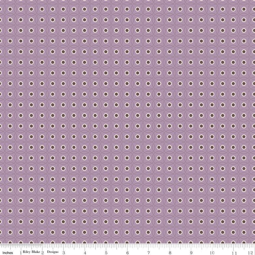 Fat Quarter Purple Taffy Sunflowers Designer Quilting Cotton, Autumn Collection by Lori Holt for Riley Blake Designs