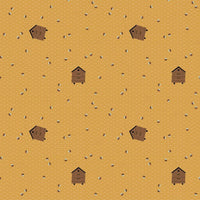 1/2 Yard Country Life Worker Bee, Honey Yellow, Designer Quilting Cotton by Jennifer Long