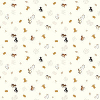 1/2 Yard Country Life Grazing the Hay, Cream, Designer Quilting Cotton by Jennifer Long
