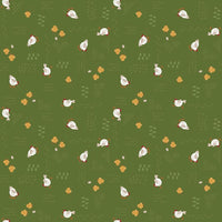 1/2 Yard Country Life Chicken Scratch, Pasture Green, Designer Quilting Cotton by Jennifer Long